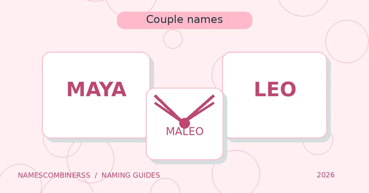 Two interwoven pink and blue letter designs for creative couple nickname ideas