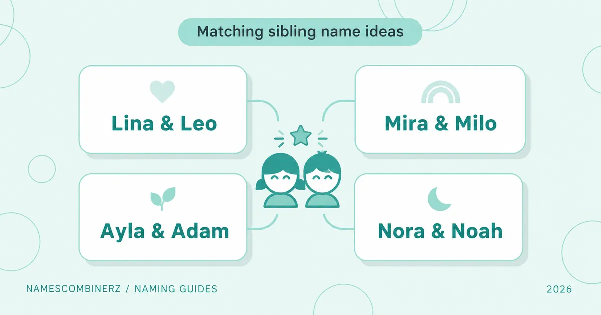 Diagram illustrating different styles of coordinated sibling name pairs