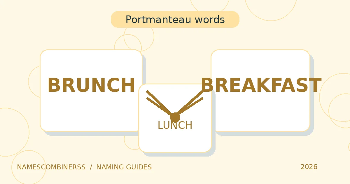 Colorful letters merging together to illustrate blended portmanteau words